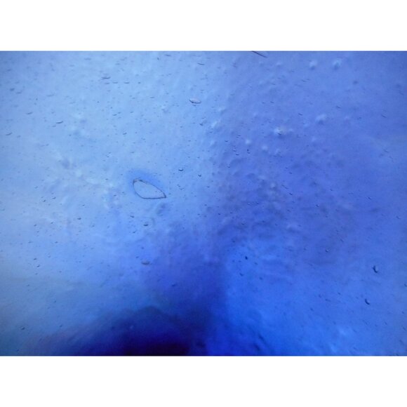 Vintage Handblown Rib Optic Cobalt Blue Glass or Vase Estate Find - Picture 5 of 5